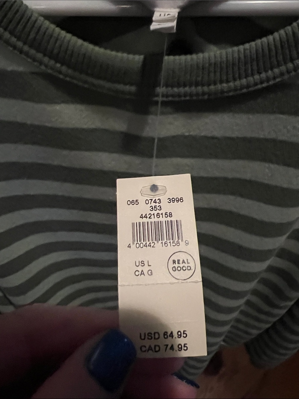 NWT womens aerie striped sweatshirt size large - Picture 2 of 4